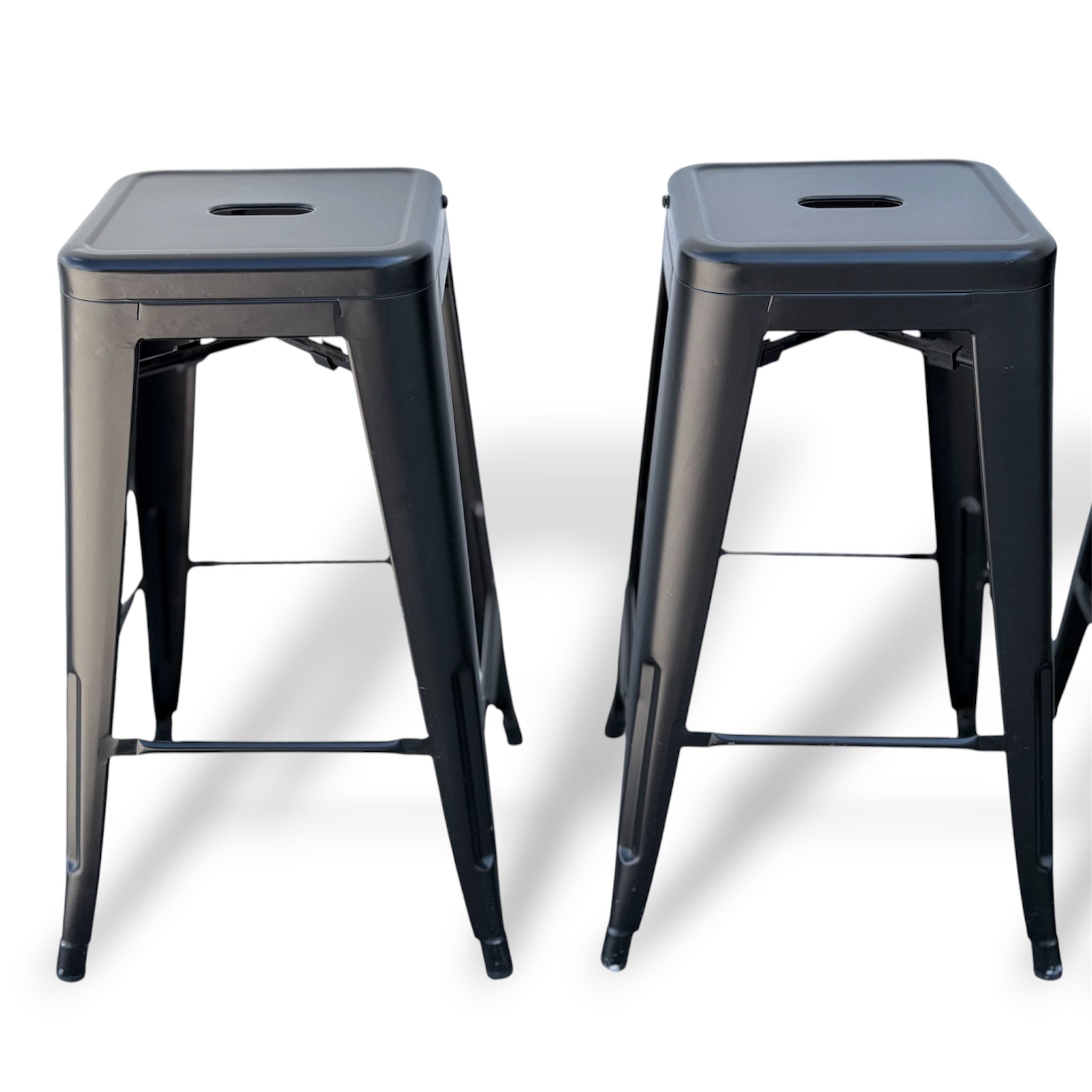 5 Black Metal Barstools
