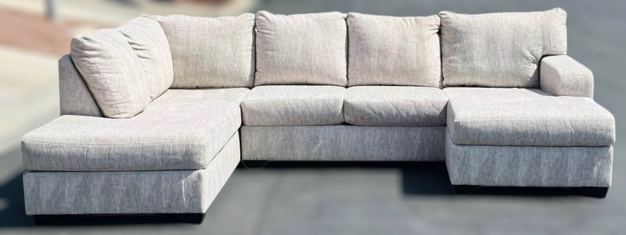 Beautiful Soft Plush Ashley’s Furniture Double Chaise Sectional