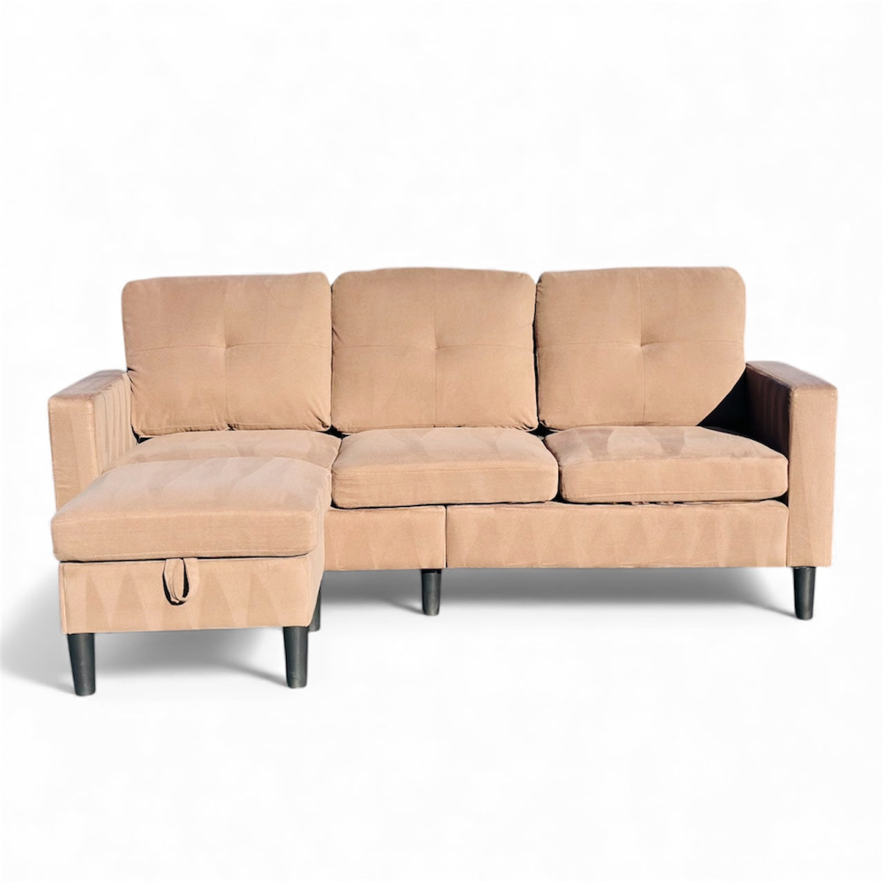 Slim 3 Seater Sofa with Ottoman for Small Spaces