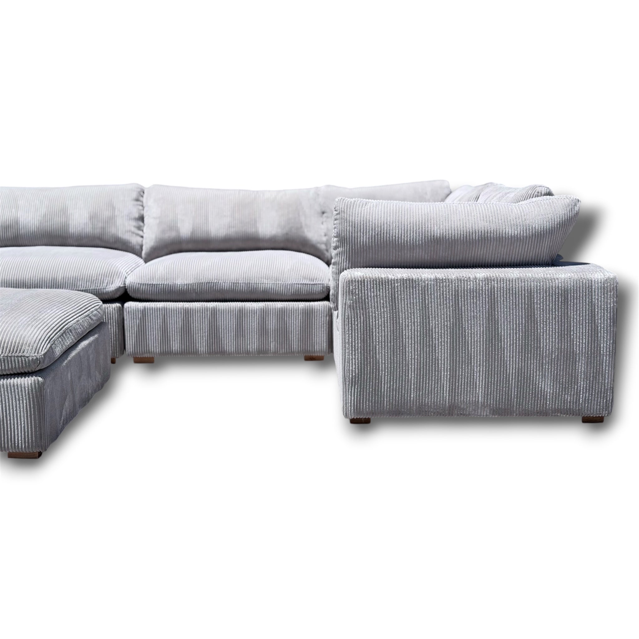 Beautiful Corduroy XL Modular Sectional 8 Pieces With 2 Ottomans