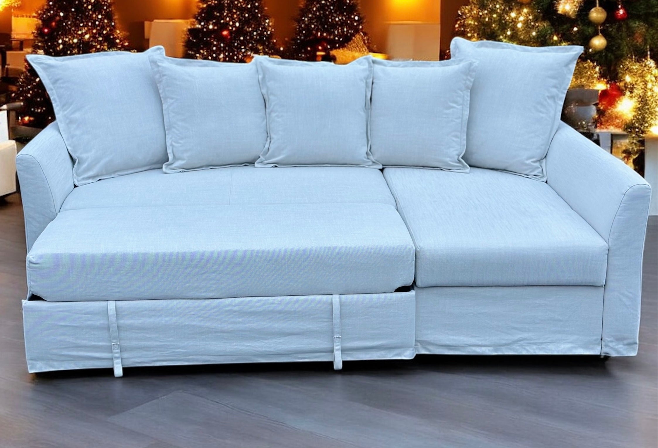 IKEA Holmsund Sectional Couch with Pullout Bed and Chaise with Storage