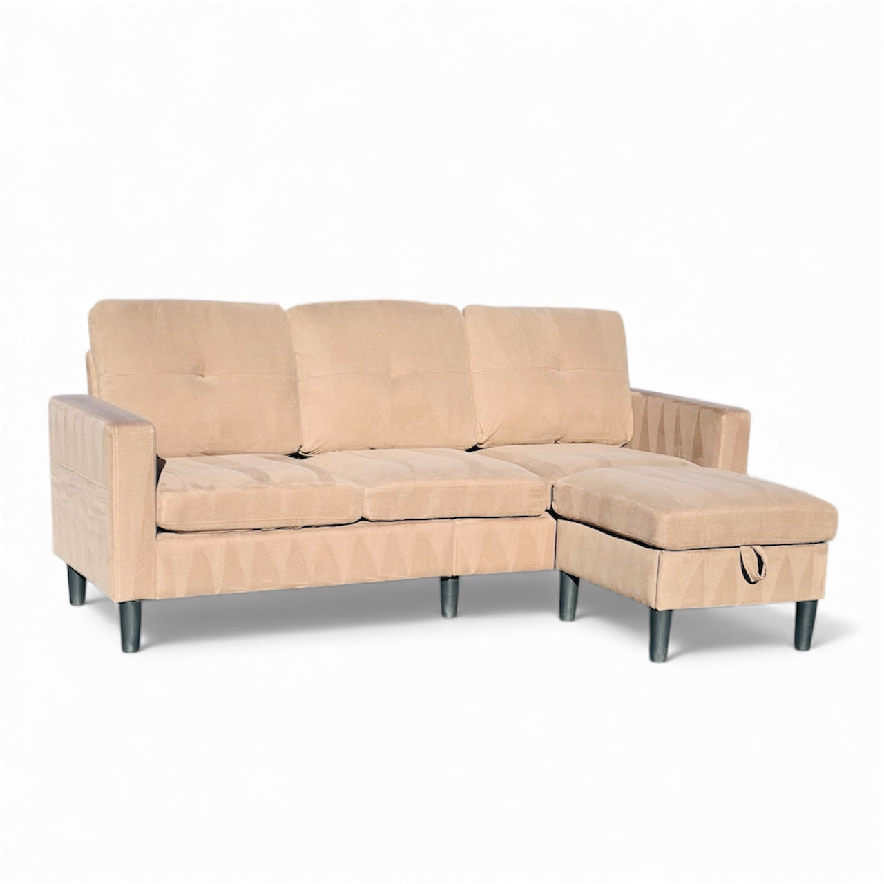 Slim 3 Seater Sofa with Ottoman for Small Spaces