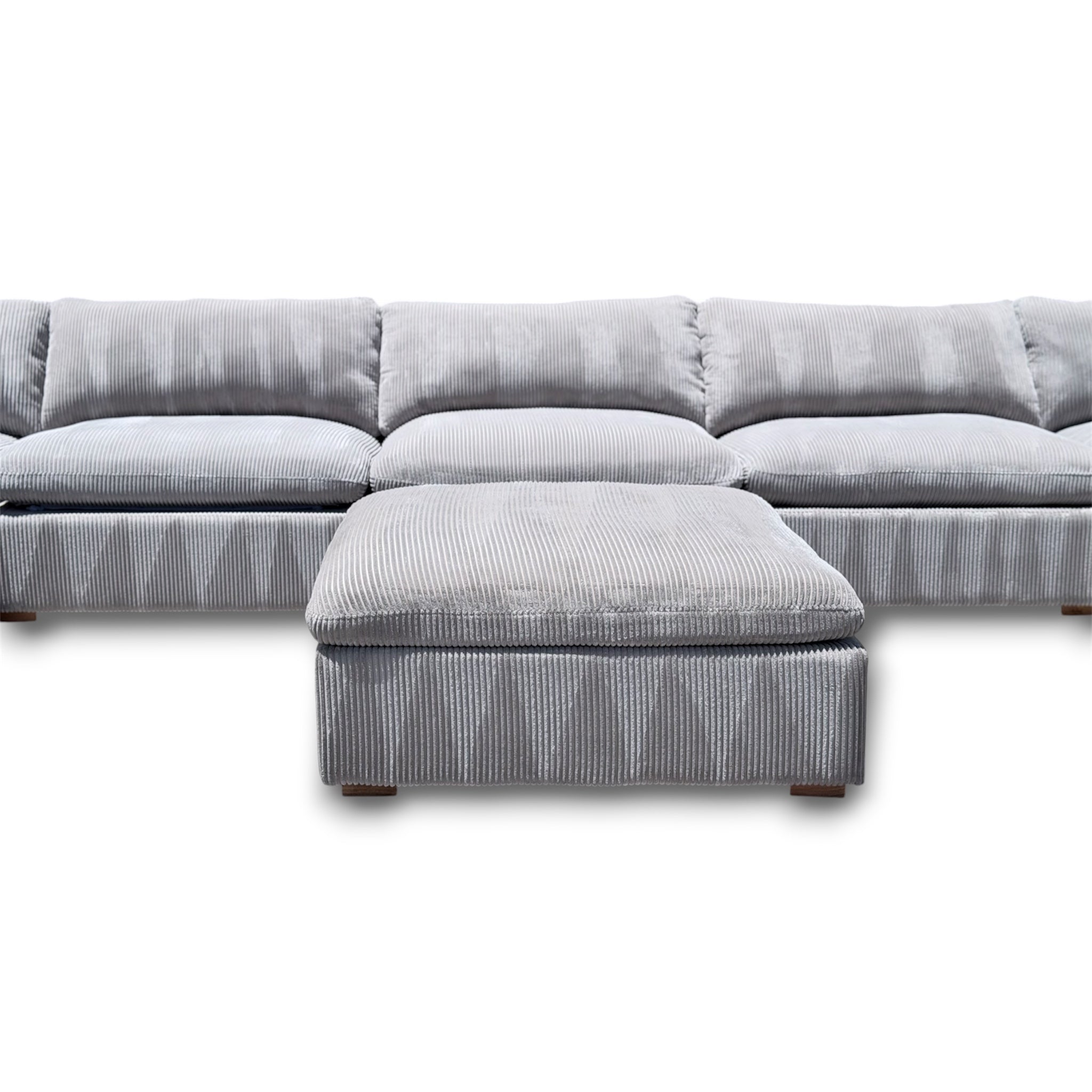 Beautiful Corduroy XL Modular Sectional 8 Pieces With 2 Ottomans