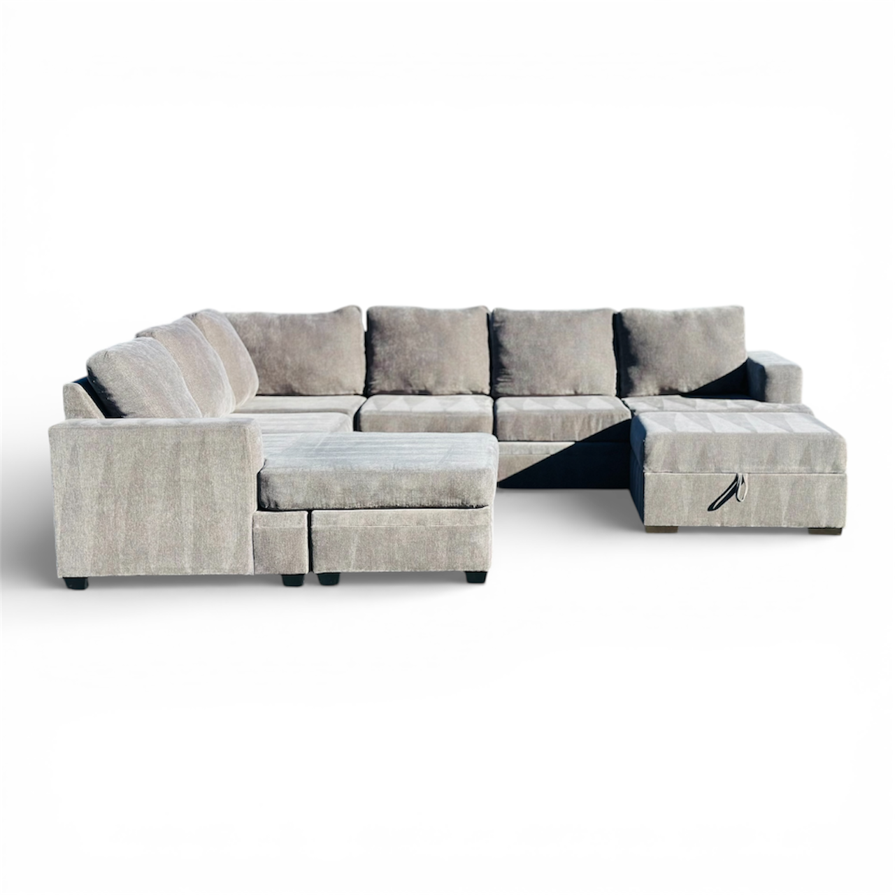 Beautiful Large U Shape Sectional with Reversible Chaise and Ottoman