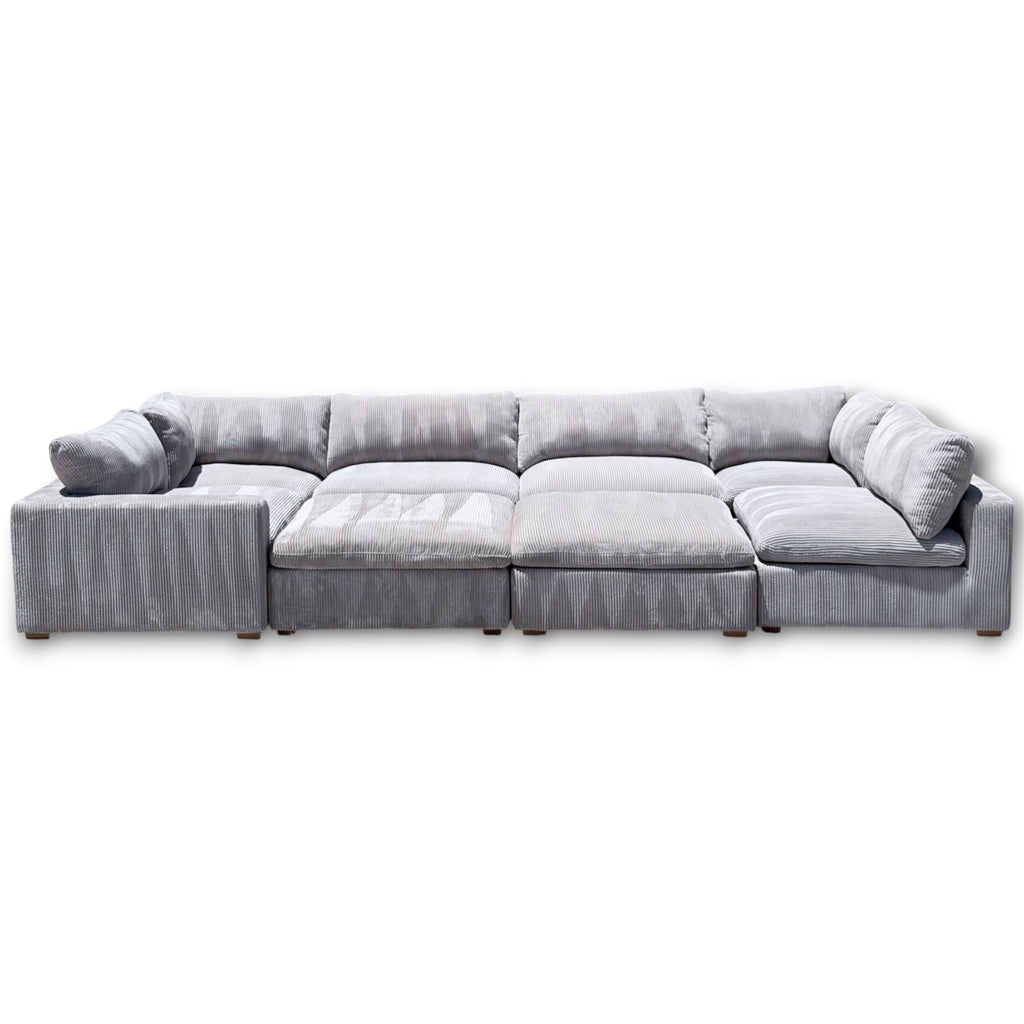 Beautiful Corduroy XL Modular Sectional 8 Pieces With 2 Ottomans