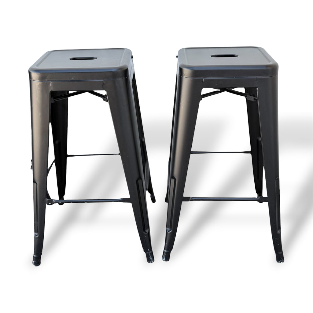 5 Black Metal Barstools