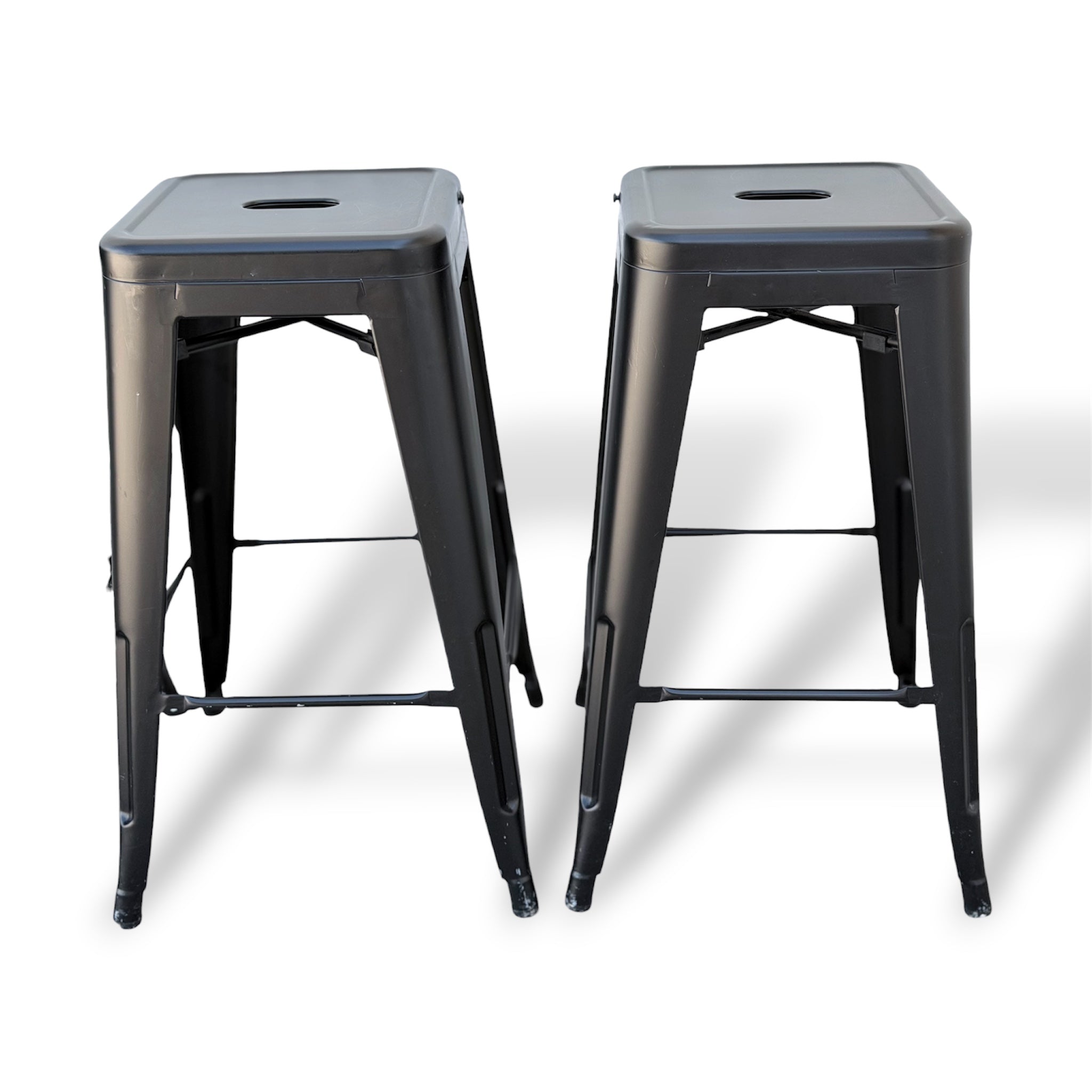5 Black Metal Barstools