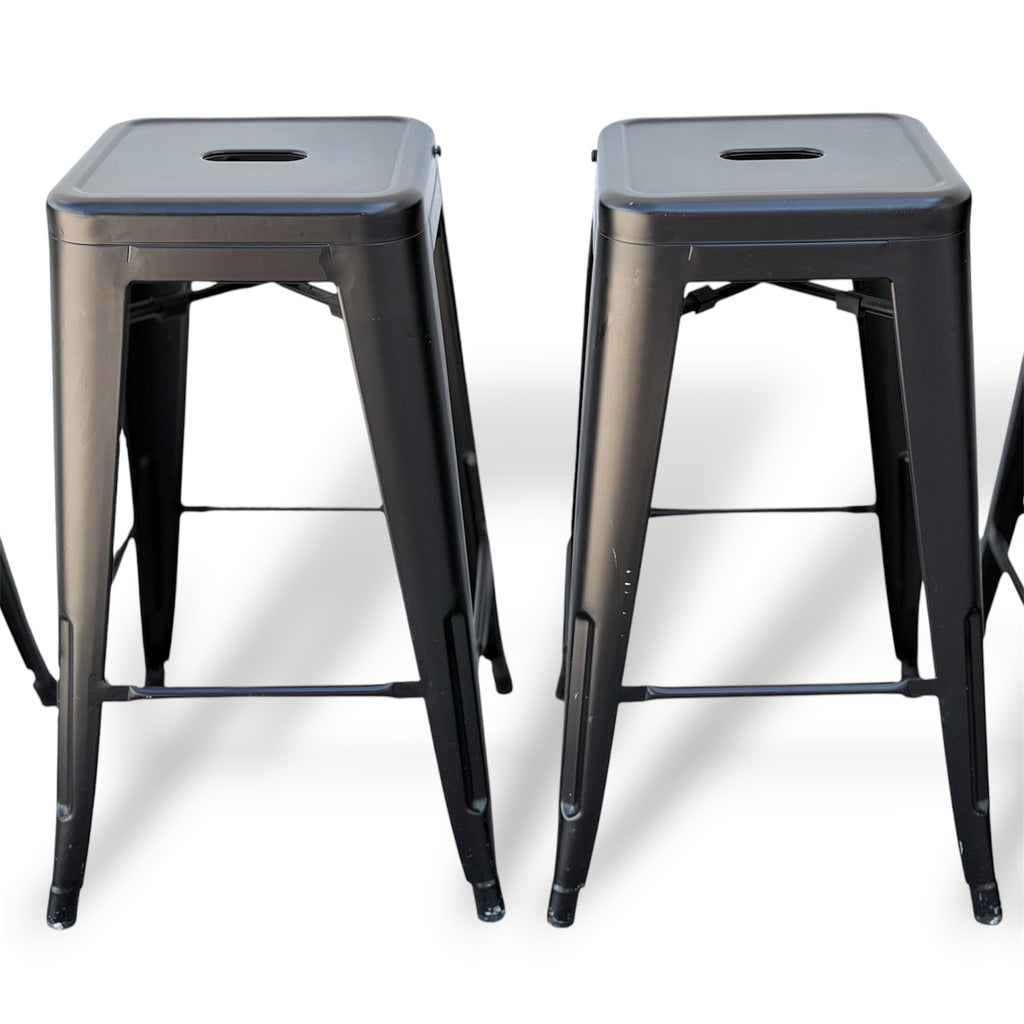 5 Black Metal Barstools