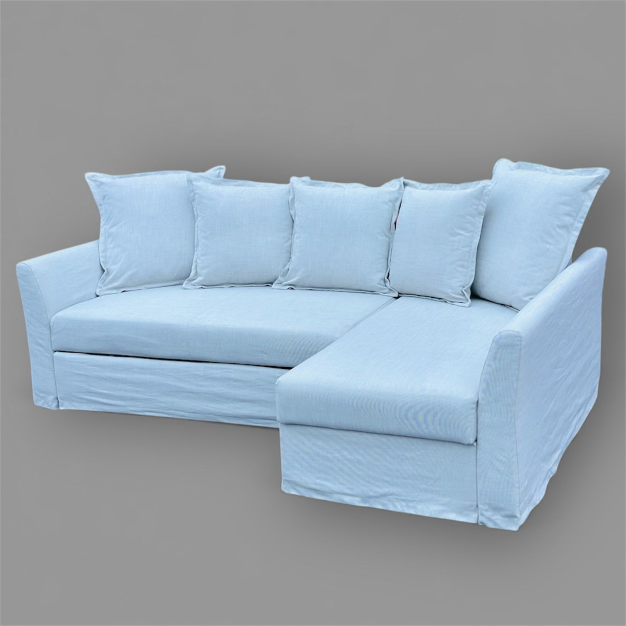 IKEA Holmsund Sectional Couch with Pullout Bed and Chaise with Storage