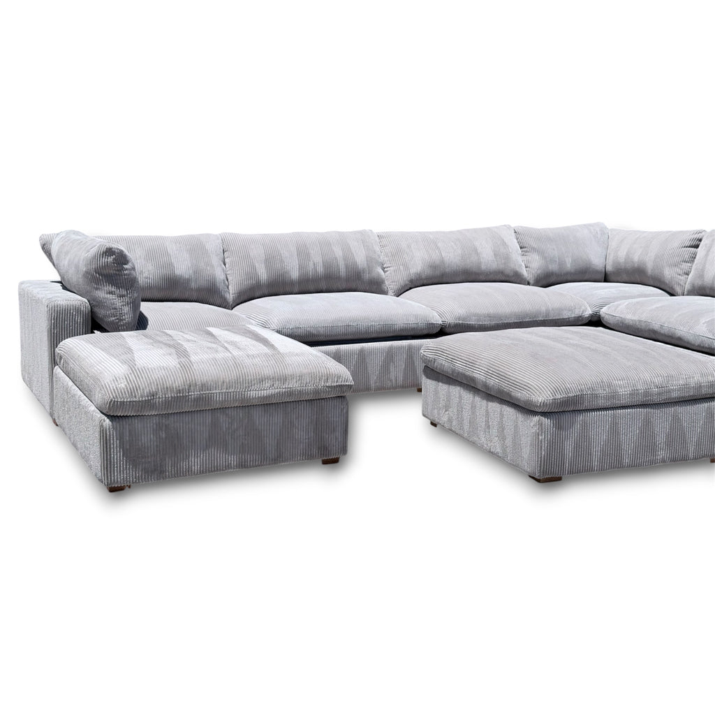 Beautiful Corduroy XL Modular Sectional 8 Pieces With 2 Ottomans