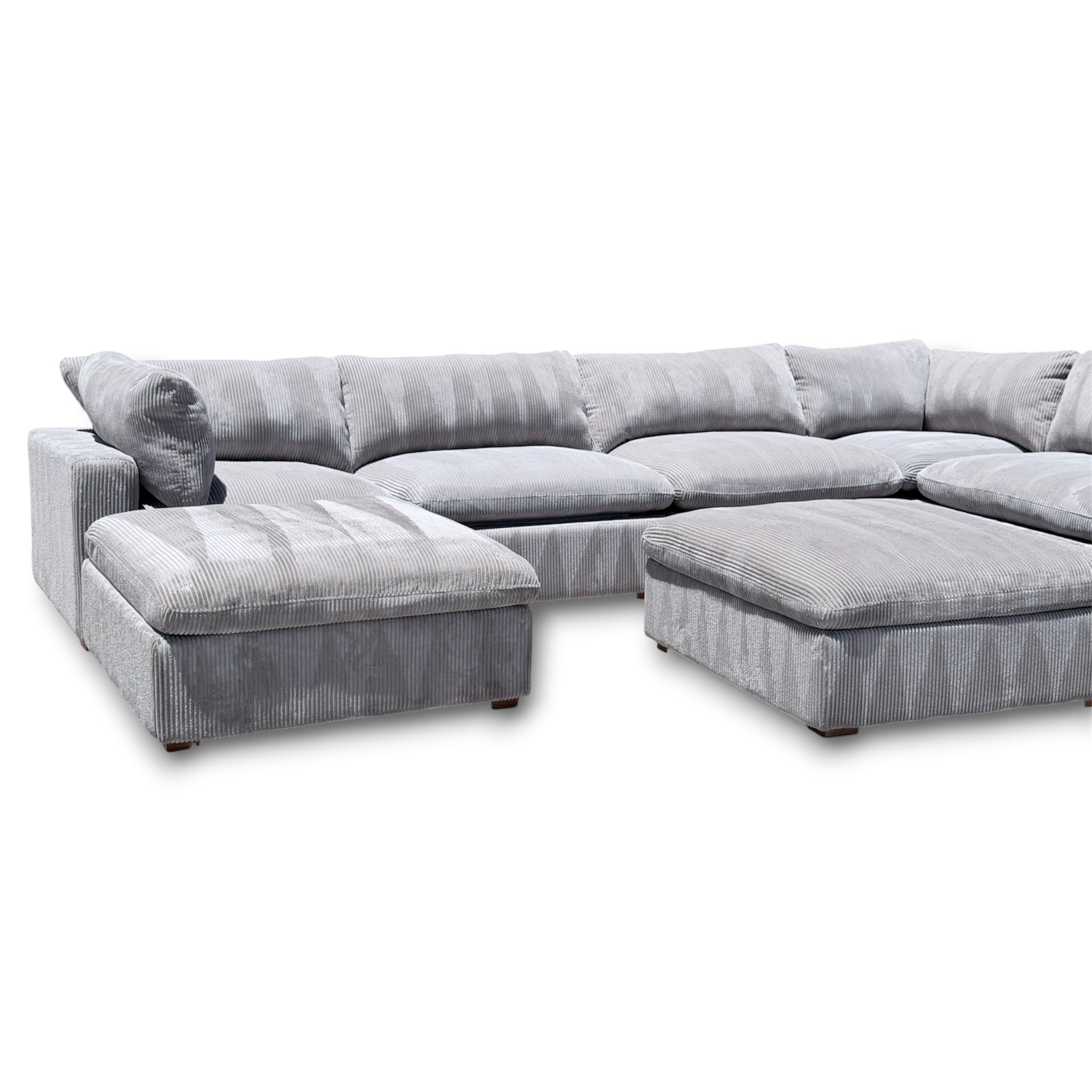 Beautiful Corduroy XL Modular Sectional 8 Pieces With 2 Ottomans