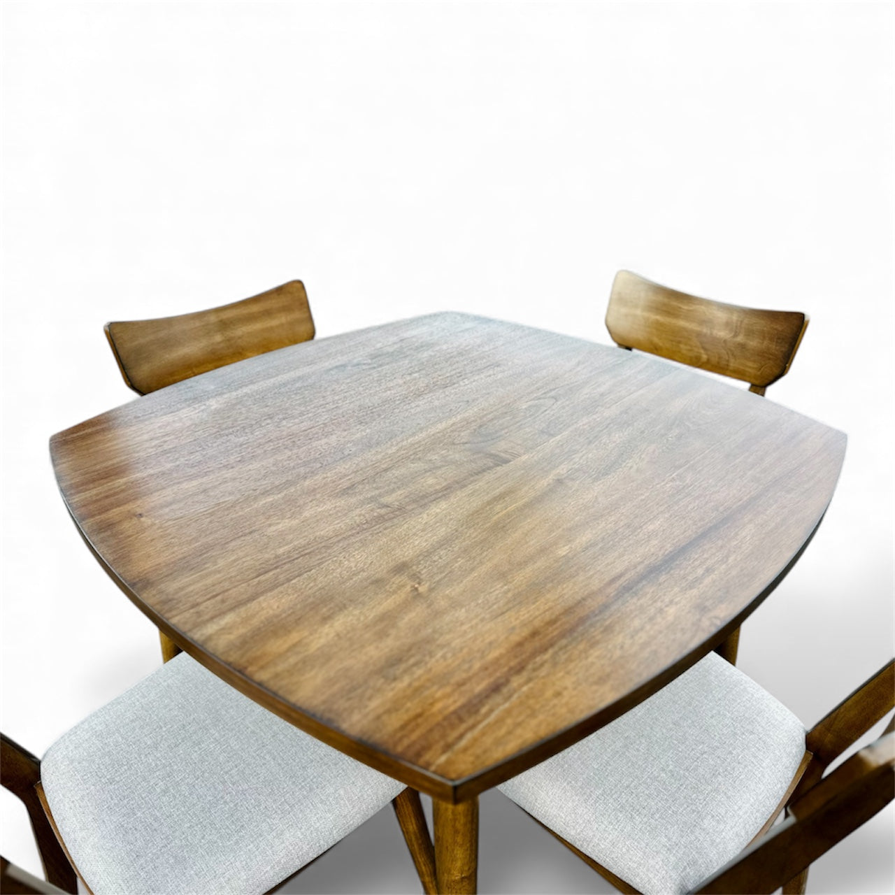 Beautiful Walnut MCM 5 Piece Dining Table & Chairs