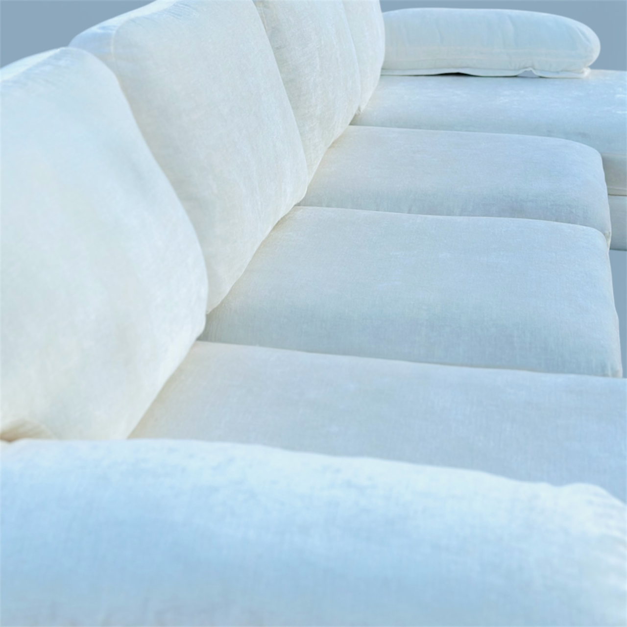 Double Chaise Sectional Sofa Off White Cream