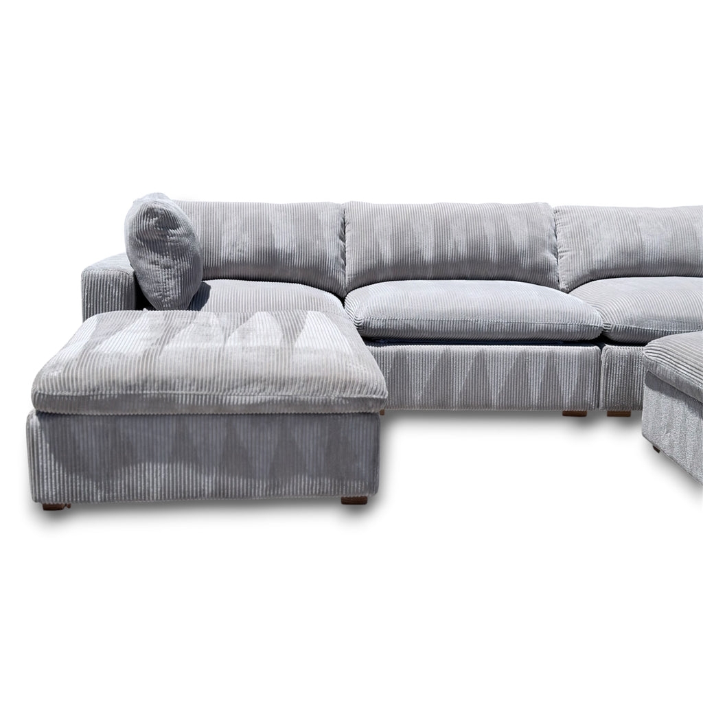 Beautiful Corduroy XL Modular Sectional 8 Pieces With 2 Ottomans