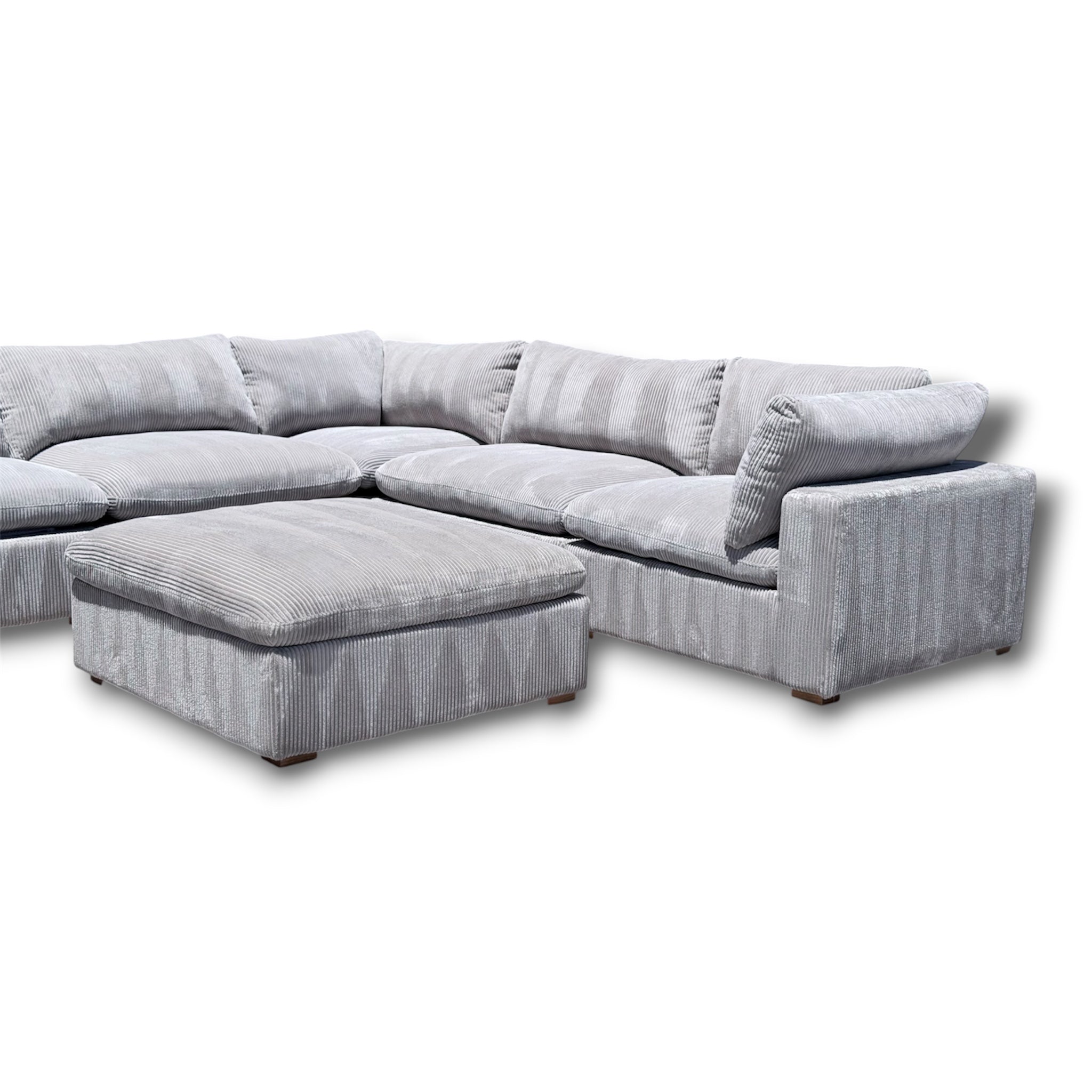 Beautiful Corduroy XL Modular Sectional 8 Pieces With 2 Ottomans