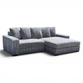 Beautiful Gray XL Corduroy L Shape  Sectional