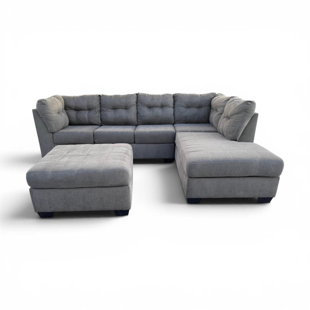 Beautiful Gray 3 Piece Sectional with Chaise