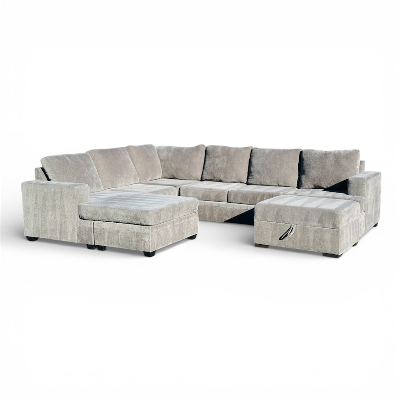 Beautiful Large U Shape Sectional with Reversible Chaise and Ottoman