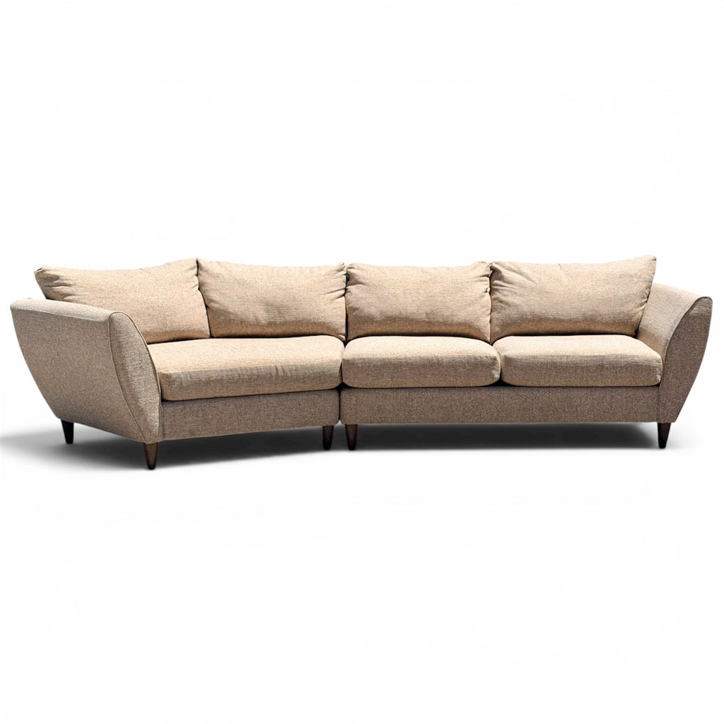 Beautiful Cuddler Sectional La-Z-Boy Couch Nude Sandy Color