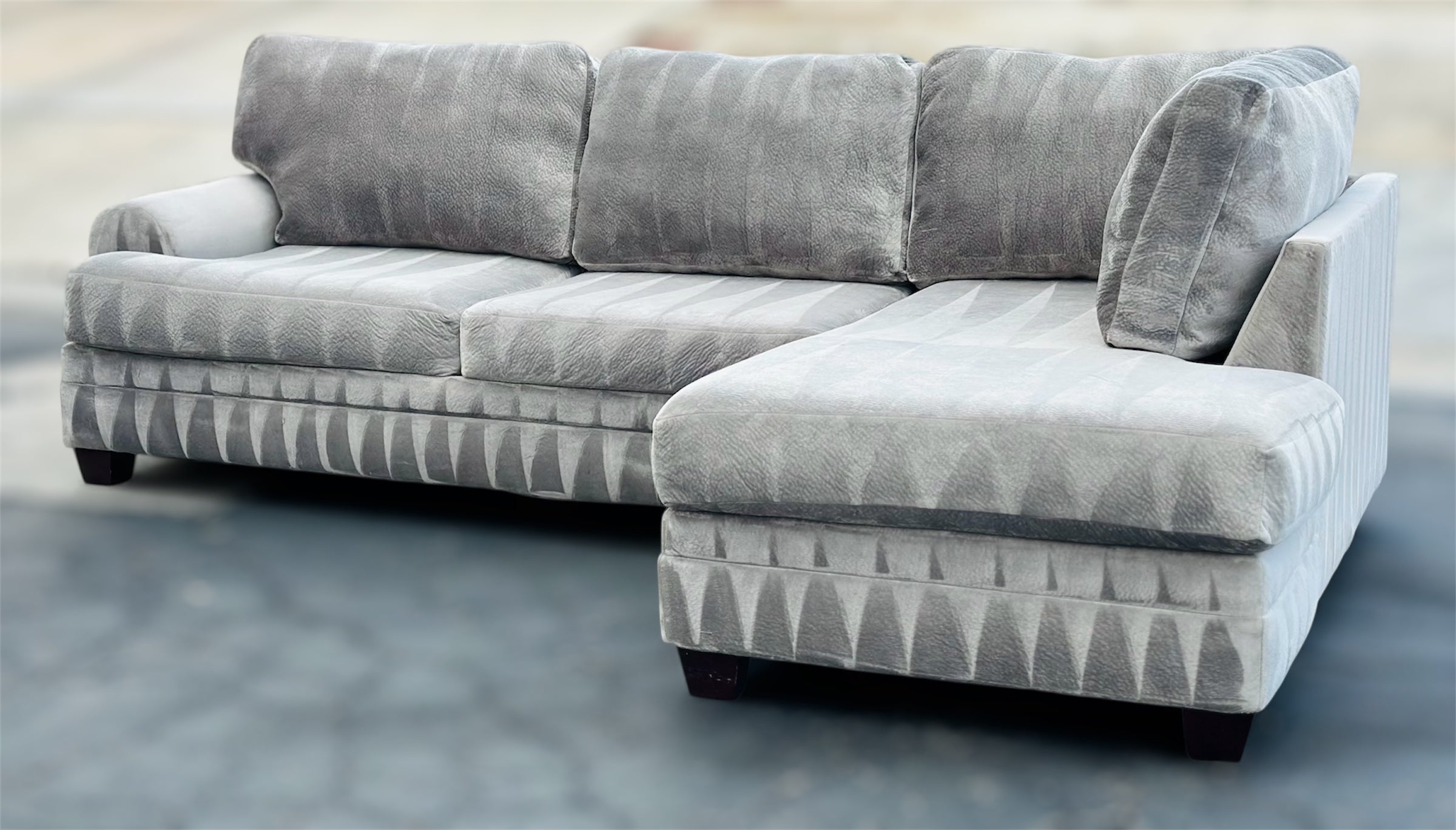 Beautiful Velvet Sectional with Chaise