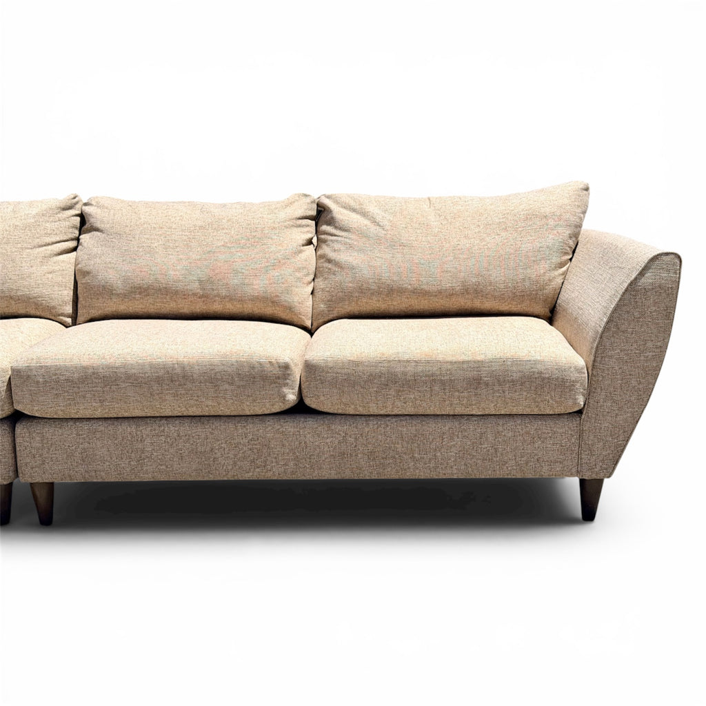 Beautiful Cuddler Sectional La-Z-Boy Couch Nude Sandy Color