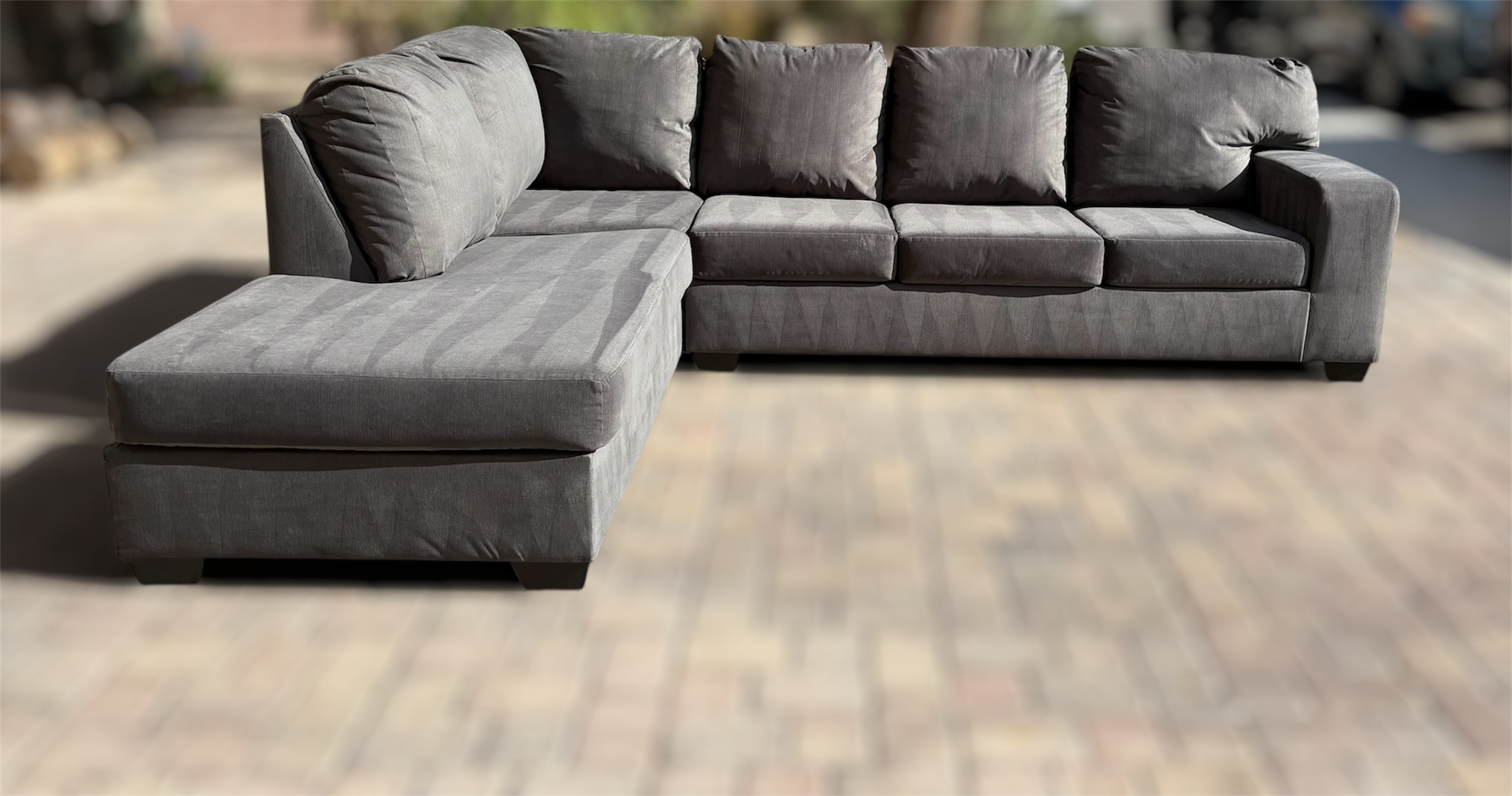 Beautiful Ashley’s Furniture Sectional (Dark Gray)