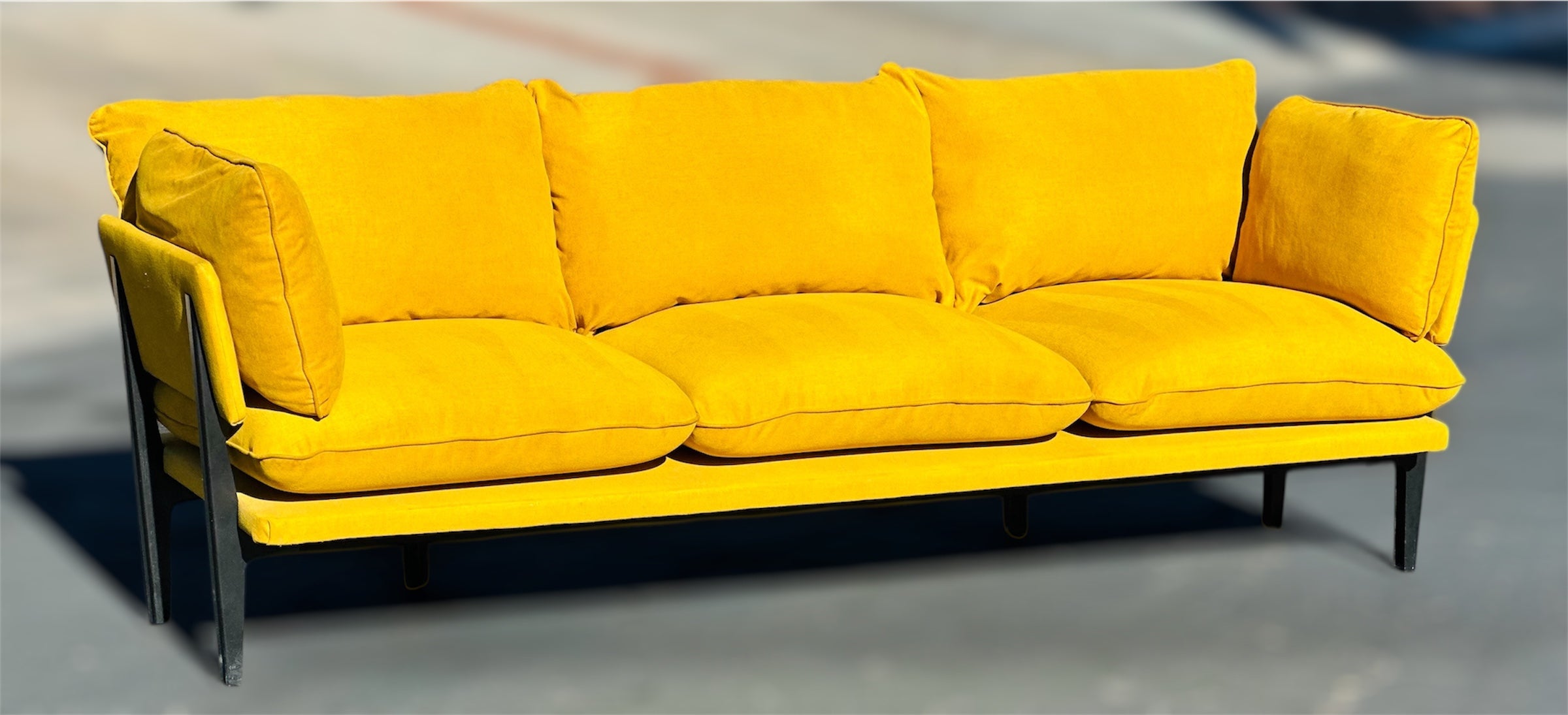 Beautiful 3 Seater Yellow/Gold Luxury Sofa From Floyd Home
