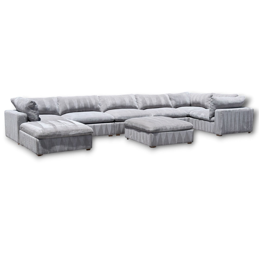 Beautiful Corduroy XL Modular Sectional 8 Pieces With 2 Ottomans