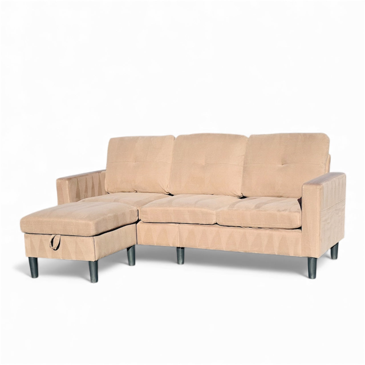Slim 3 Seater Sofa with Ottoman for Small Spaces