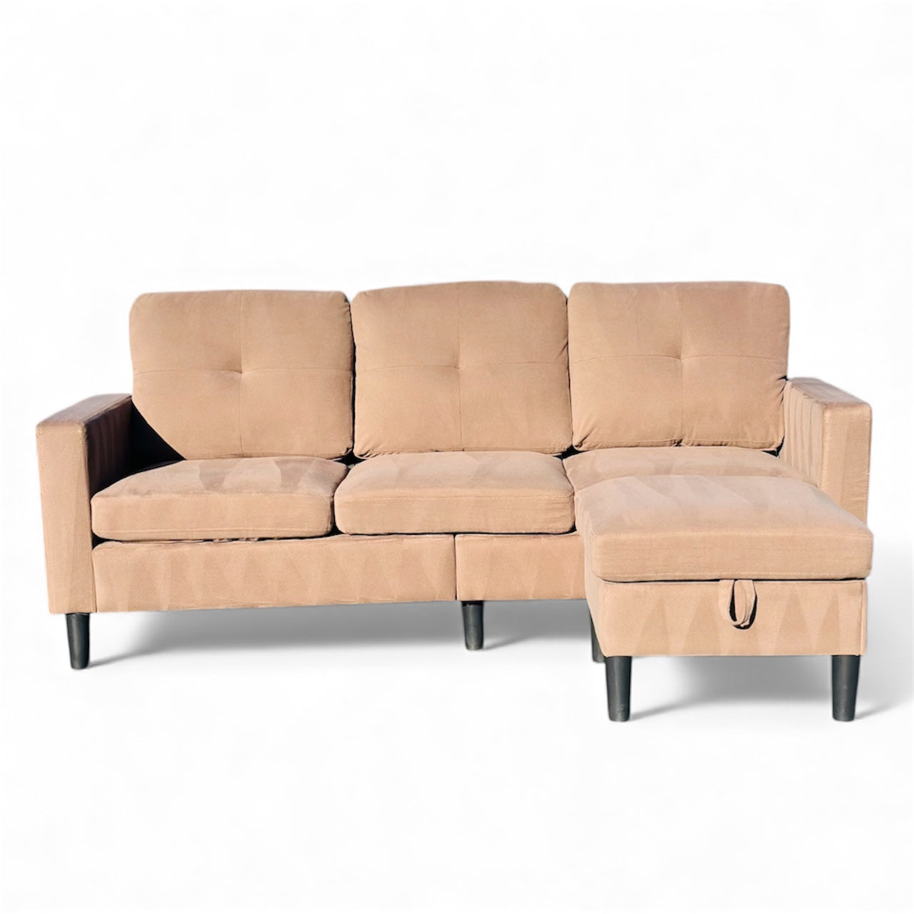 Slim 3 Seater Sofa with Ottoman for Small Spaces