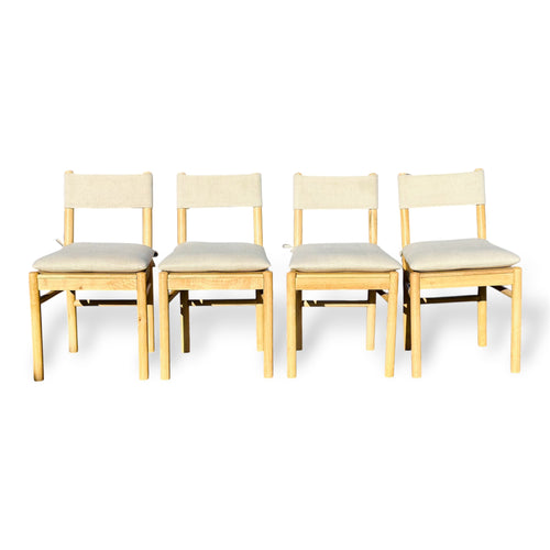 Beautiful 4 Piece Dining Chairs Light Wood with Off White Fabric Threshold Brand