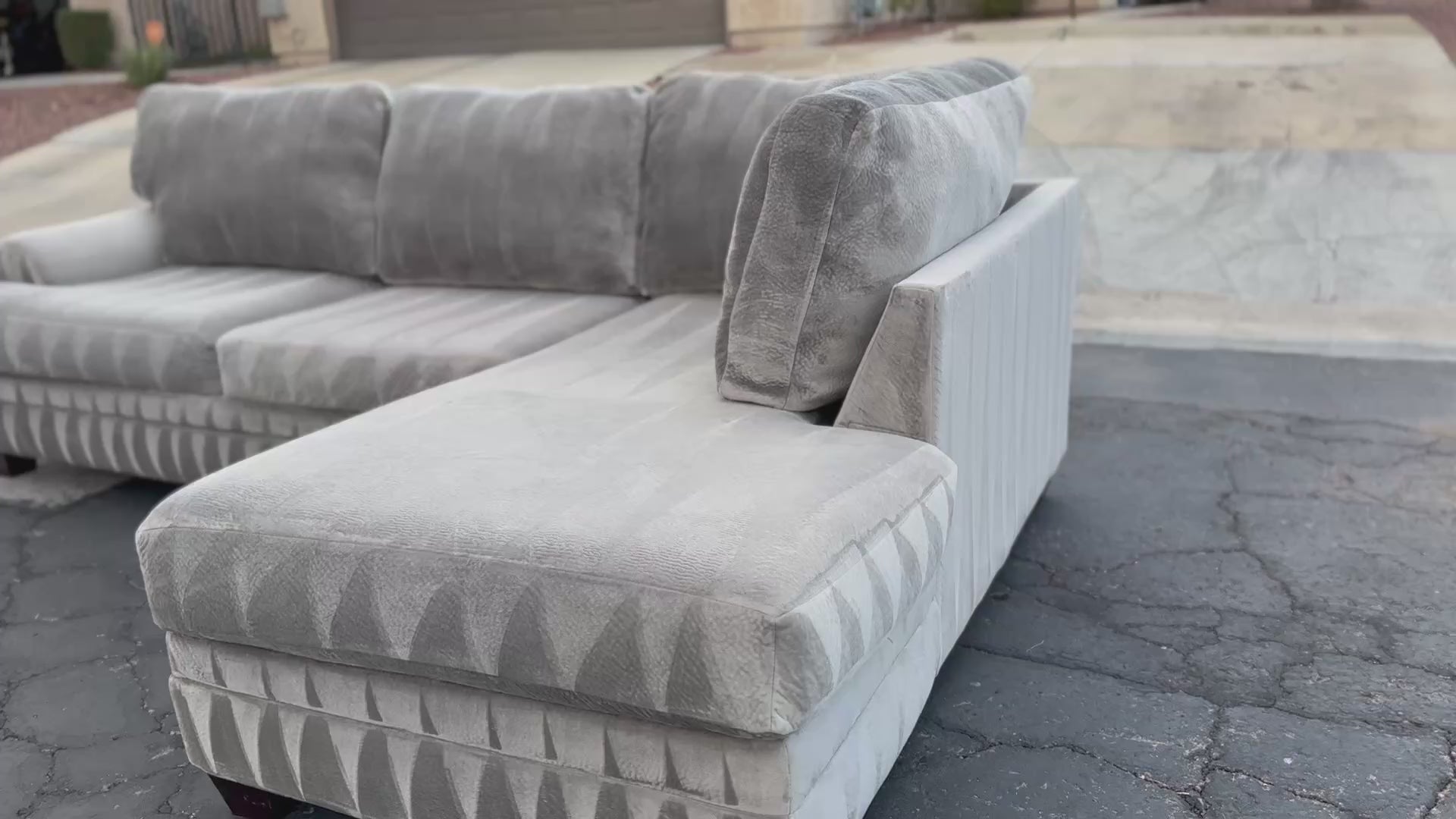 Beautiful Velvet Sectional with Chaise